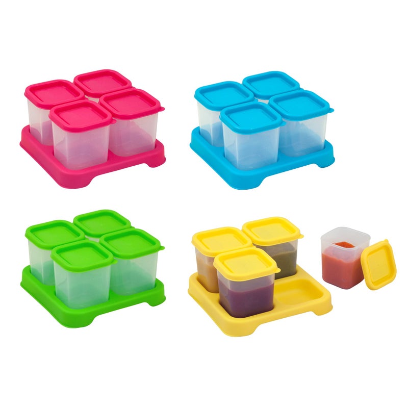 green sprouts Fresh Baby Food Unbreakable Cubes (4oz/4pk) | Store, carry, & serve homemade baby food | Lid provides leak-proof seal, Made from safer plastic, Embossed with measurements - Image 2