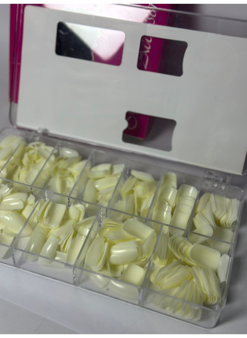 press on nails french style 500PCS white false nails press on nail with box - Image 1