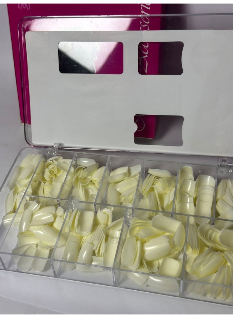 press on nails french style 500PCS white false nails press on nail with box - Image 4