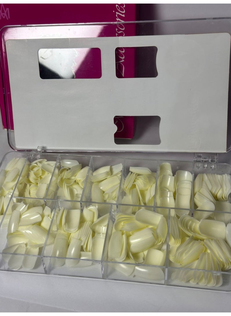 press on nails french style 500PCS white false nails press on nail with box - Image 3