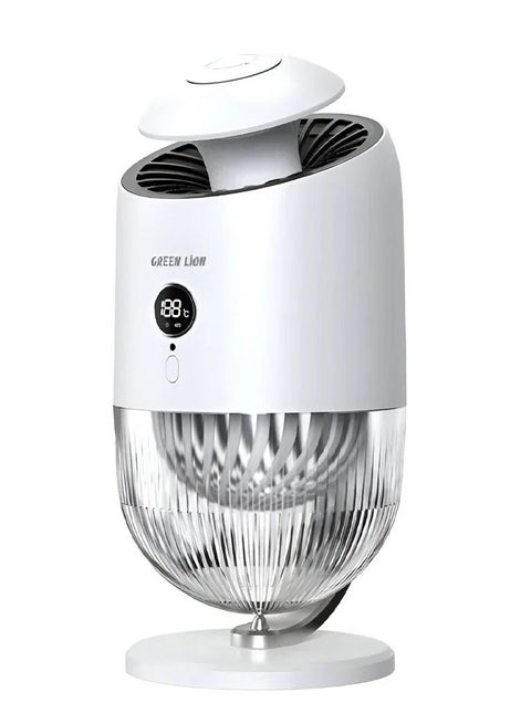 Green Lion Insect Killer Lamp, Light Wave, Bionic Bite, Electric Shock, Bug Zapper, Transparent Storege, Smart light Sensor, Strong Suction, low Noise, Easy To operate, 360 ° Control, Health and Safe - White