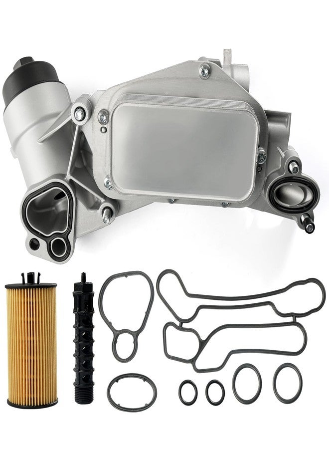 LEMASSON Engine Oil Cooler Filter Housing Assembly Adapter with Gaskets Compatible with 2008-2019 Chevy Cruze Sonic Aveo Malibu, Buick Cascada, Pontiac G3, Saturn Astra 1.6L 1.8L Replaces 918-432 25199751 - Image 1