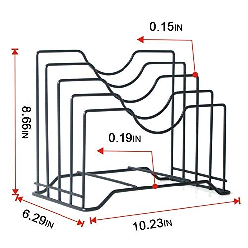 Craftland Multifunctional Kitchen Cabinet Pantry Pan and Pot Lid Organizer Plate/Dish Rack Holder Multifunctional Kitchen Cookware Chopping Board Organizer Space Saving Storage Utensil - Image 3