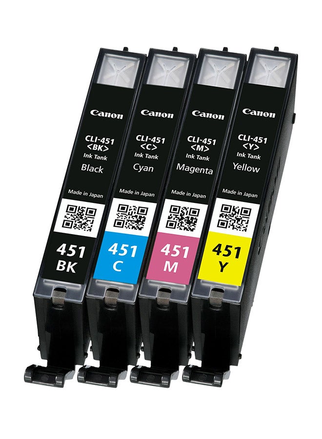 4-Piece Printer Ink Jet Toner Cartridge Set Multicolour