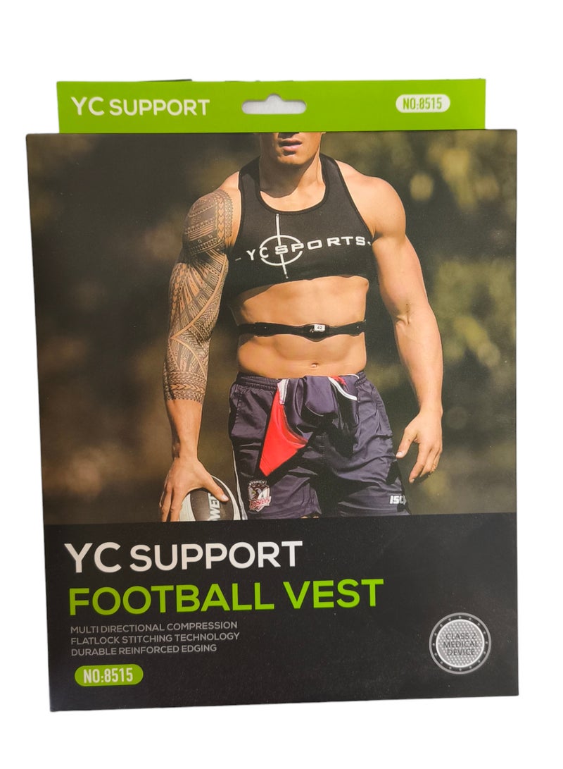 Yc Support Vest for Upper Chest Football or Other Sports Neoprene Compression Sports Braces Black  - Image 1