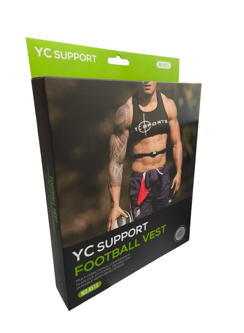 Yc Support Vest for Upper Chest Football or Other Sports Neoprene Compression Sports Braces Black  - Image 2