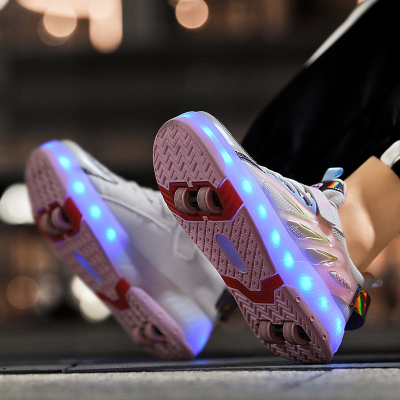 Children'S Heelys Roller Skates For Girls, Trendy Four-Wheel Heelys Shoes For Students, Invisible Roller Skates With Wheels - Image 4