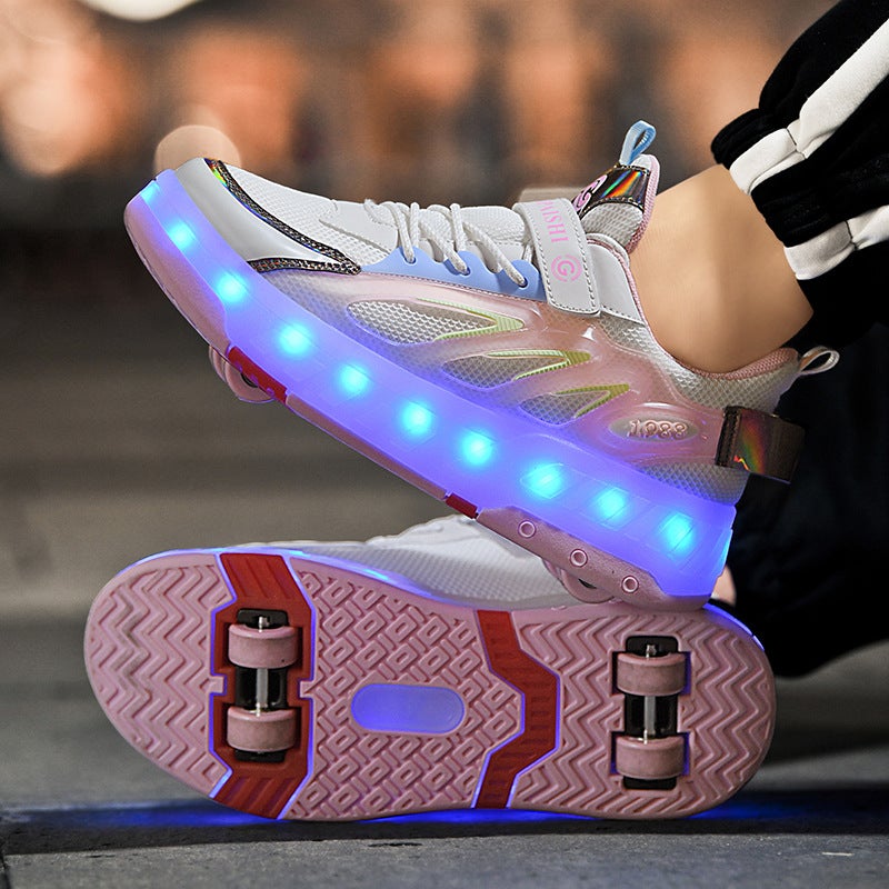 Children'S Heelys Roller Skates For Girls, Trendy Four-Wheel Heelys Shoes For Students, Invisible Roller Skates With Wheels - Image 5