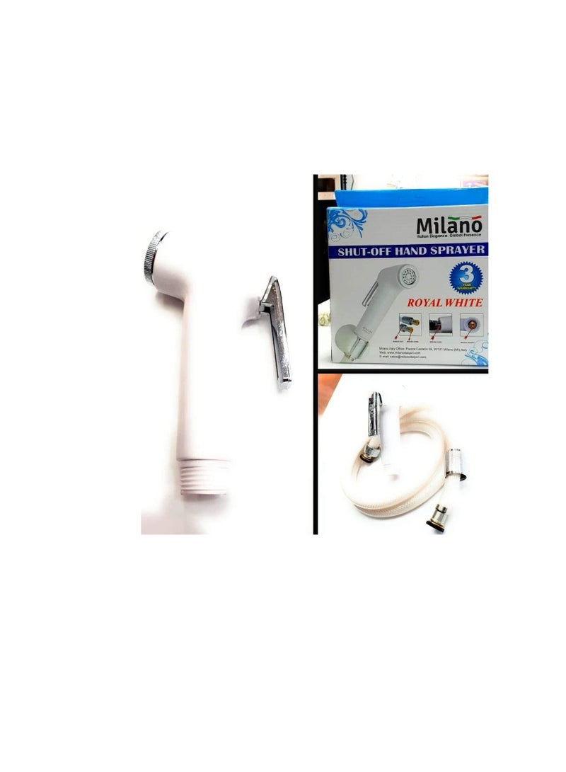 Milano Shattaf Shut-off Hand Sprayer Royal White Made in China - Image 3