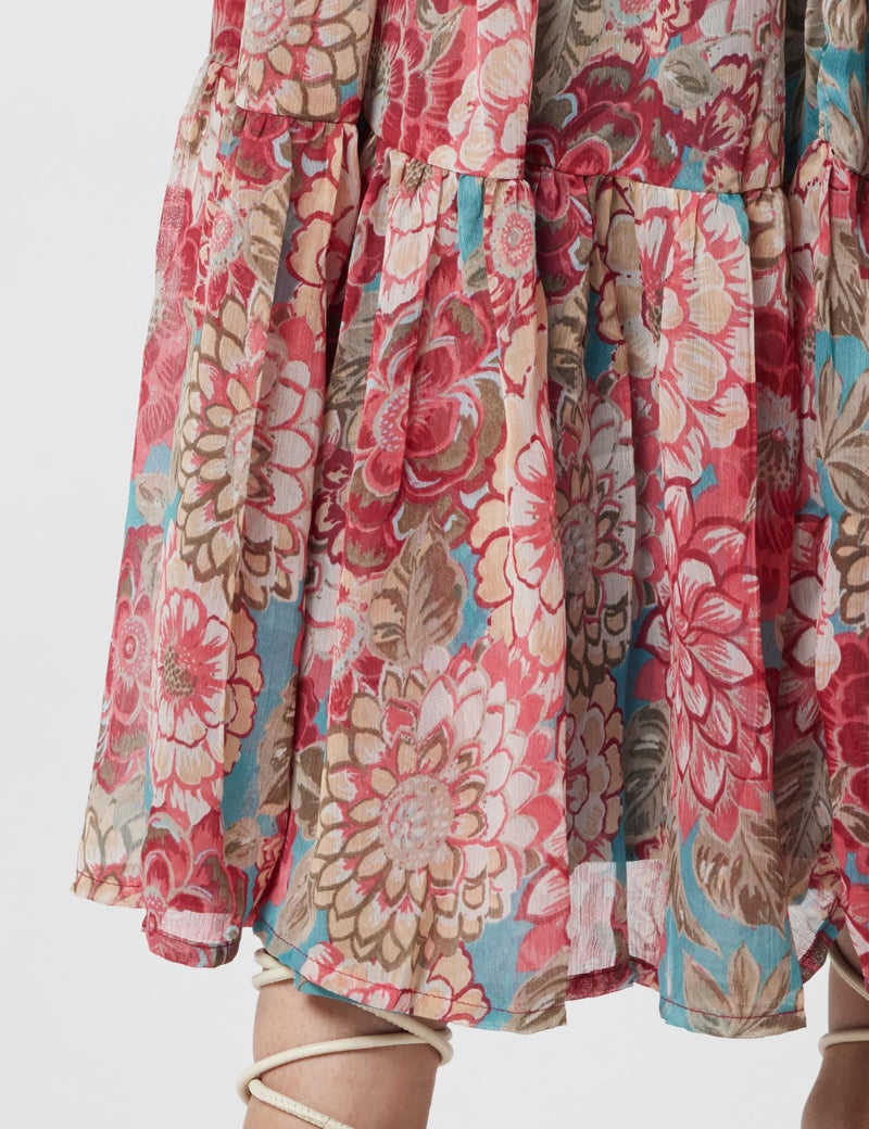 BIBA Women Printed Tired_ Ankle Length Casual Dress Mix and Match(Casual D2159_Coral_40) - Image 5