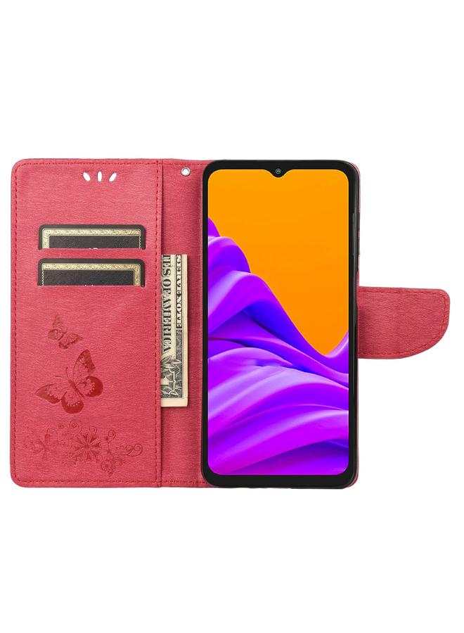 اس-توب جراب لهاتف Samsung Galaxy Xcover6 Pro، جراب هاتف جلدي أفقي قابل للطي بنقشة فراشات - Image 4