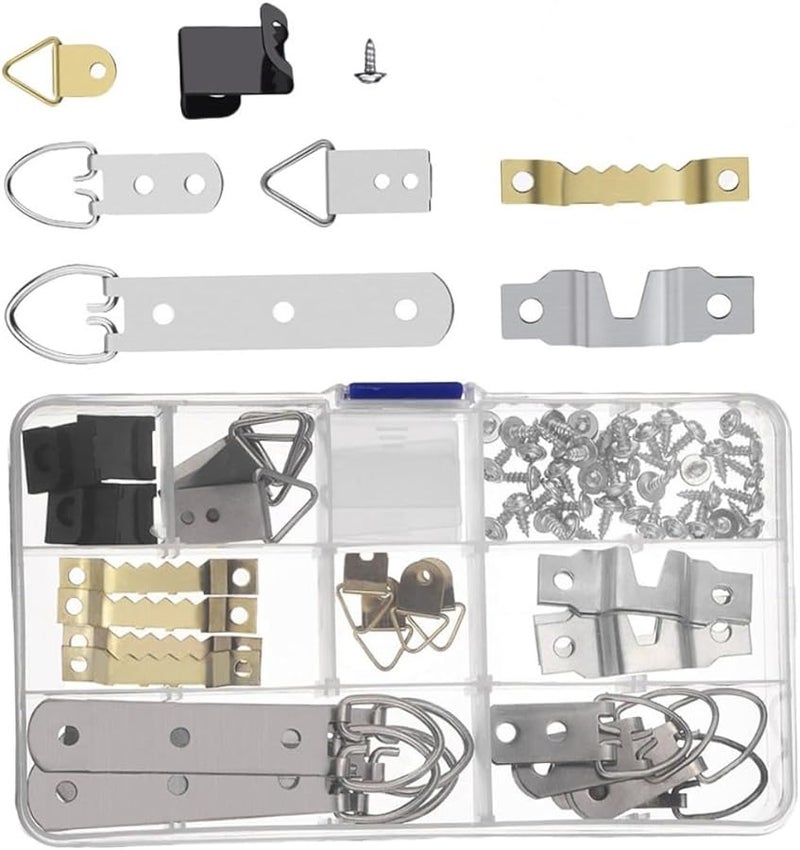 76 Pcs Heavy Duty Picture Hooks Kit for Wall Art Photos Paintings Posters Frame Hanger - Image 1