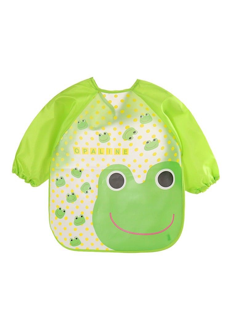Waterproof Long Sleeve Baby Bibs, PEVA Eat and Play Apron for Toddler Baby 6-36 Months