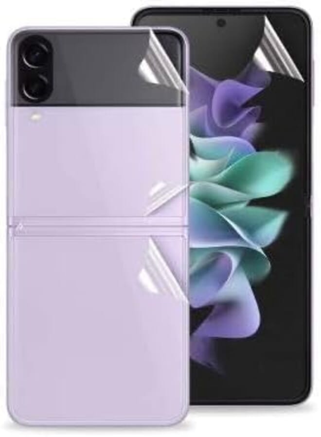 Next Next Store Screen Protector Compatible with Samsung Galaxy Z Flip3, Screen Protector Back + Front + Hinge Protector, Gelatin Flexible HD Full Coverage No Bubbles, Ultra Clear, Easy to Install