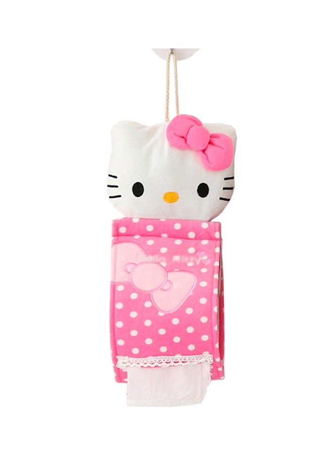 HelloKittyFriends - Hellokitty Pattern Roll Paper Cover Lovely Cartoon Toilet Paper Holder Wall Mounted Paper Towel Cover For Kitchen Living Room Toilet Bedroom Pink - Image 1