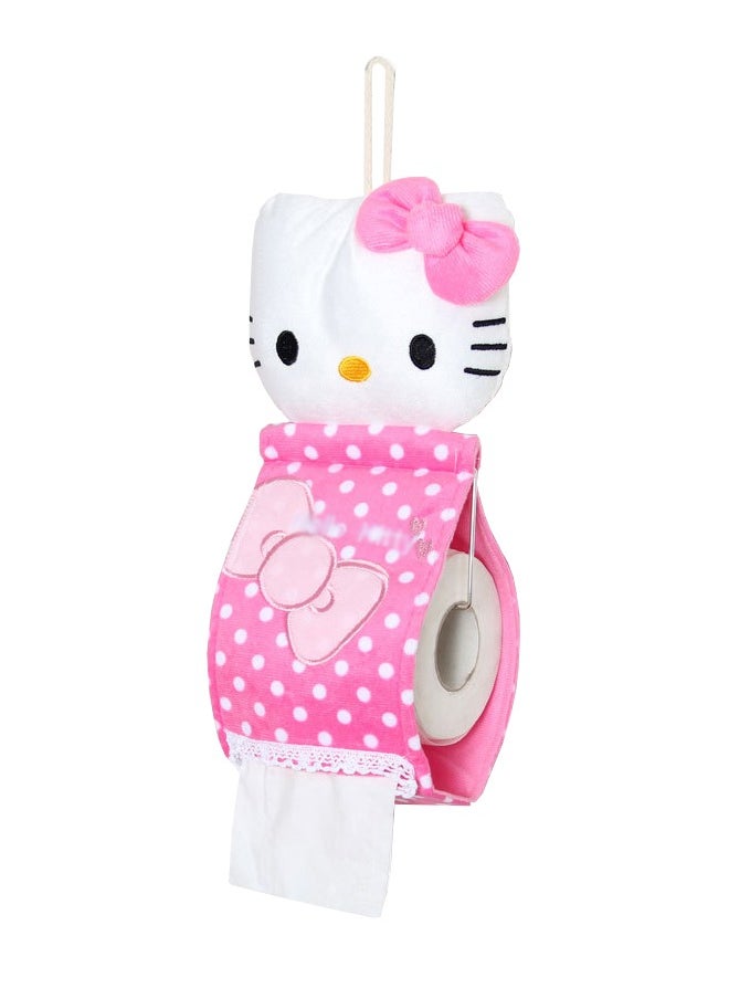HelloKittyFriends - Hellokitty Pattern Roll Paper Cover Lovely Cartoon Toilet Paper Holder Wall Mounted Paper Towel Cover For Kitchen Living Room Toilet Bedroom Pink - Image 1