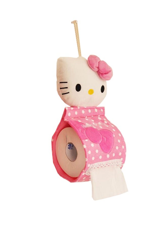 HelloKittyFriends - Hellokitty Pattern Roll Paper Cover Lovely Cartoon Toilet Paper Holder Wall Mounted Paper Towel Cover For Kitchen Living Room Toilet Bedroom Pink - Image 1