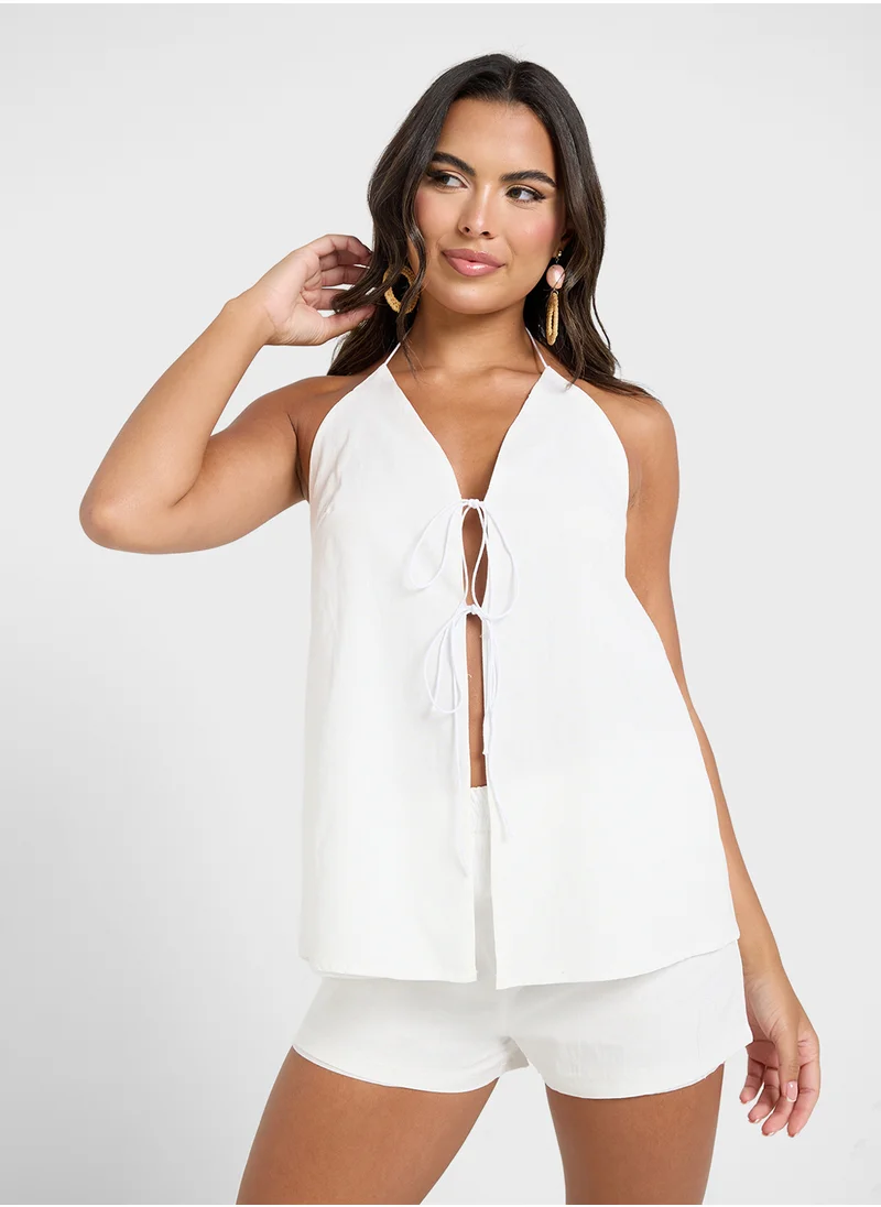 Ginger Halter Neck Tie Up Top & Short Set