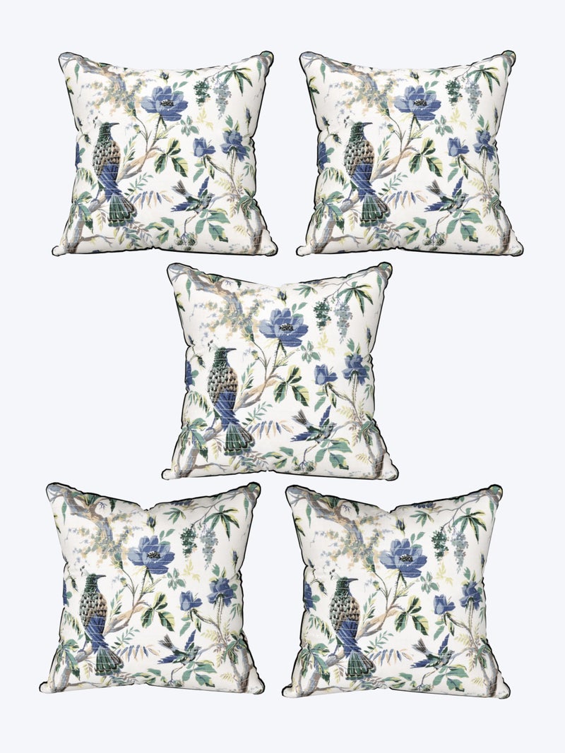 EasyGoods India Premium Cotton Cushion Covers 16x16 Inch | Soft Durable Fabric | Elegant Printed Covers for Sofa & Living Room | Hidden Zipper | Set of 5 - Image 5