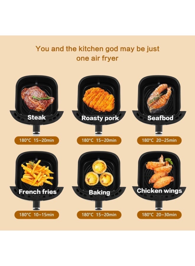 Denx 8L Air Fryer 1800W Large Capacity Digital Hot Air Fryer, Oil-Free Cooking, Multifunction Frying Baking Roasting Grilling, Family Size Appliance with Adjustable Temperature & Timer - Image 4