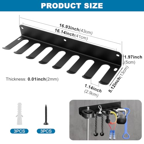 Ranjaner Gym Equipment Storage Rack Resistance Bands Storage Hanger MultiPurpose Home Gym Rack Organizer Wall Mount for Barbells Jump Ropes Lifting Belt Gym Accessories - Image 3