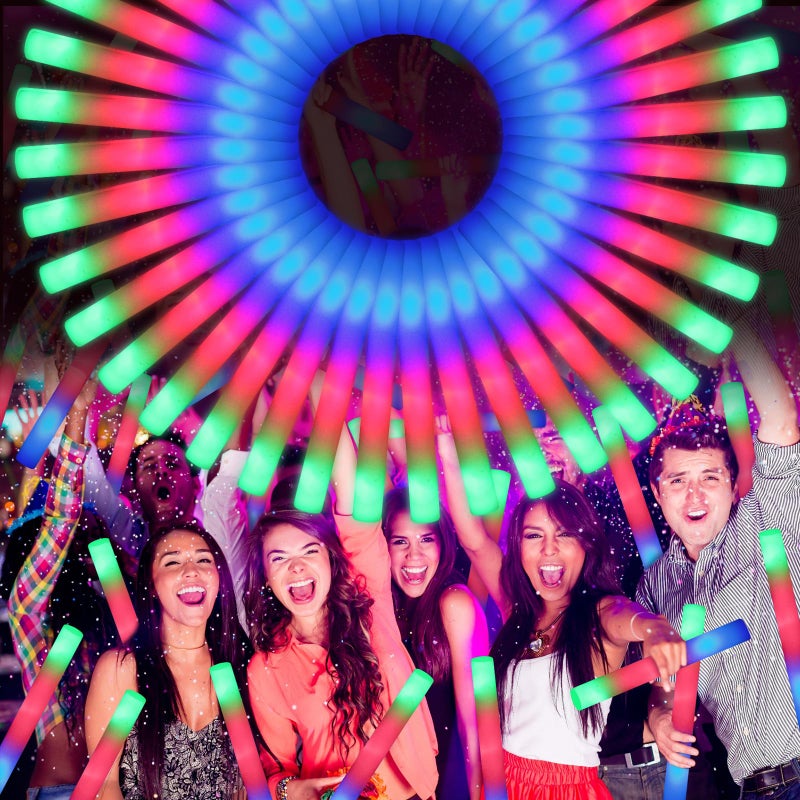OLUPP 70 PCS LED Foam Glow Sticks Bulk Glow in the Dark Party Supplies with 3 Modes Colorful Flashing Foam Light Up Sticks for WeddingBirthdayNeon PartyCarnivalConcertNew Year - Image 2