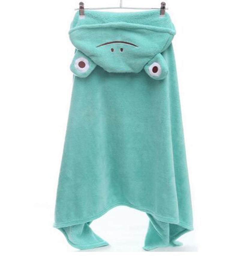 ROMASA Baby Bath Towel Ultra Soft Hooded Towel Highly Absorbent Bathrobe Blanket Toddlers Shower Gifts for Boys Girls-27.5" x 55" (Green Frog) - Image 1