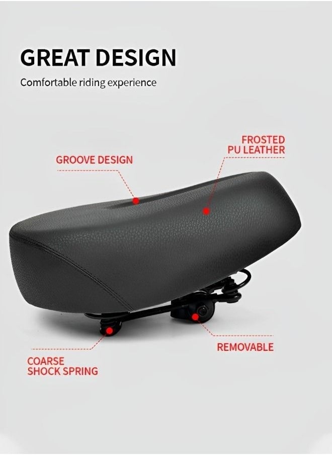 founder Comfortable Bike Seat Cushion with Reflective Strip -Bicycle Seat for Men Women with 5 Shock Absorbing Springs Memory Foam Waterproof Wide Bicycle Saddle Fit for Bikes  - Image 4