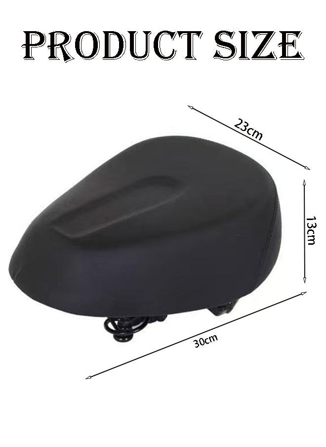 founder Comfortable Bike Seat Cushion with Reflective Strip -Bicycle Seat for Men Women with 5 Shock Absorbing Springs Memory Foam Waterproof Wide Bicycle Saddle Fit for Bikes  - Image 5