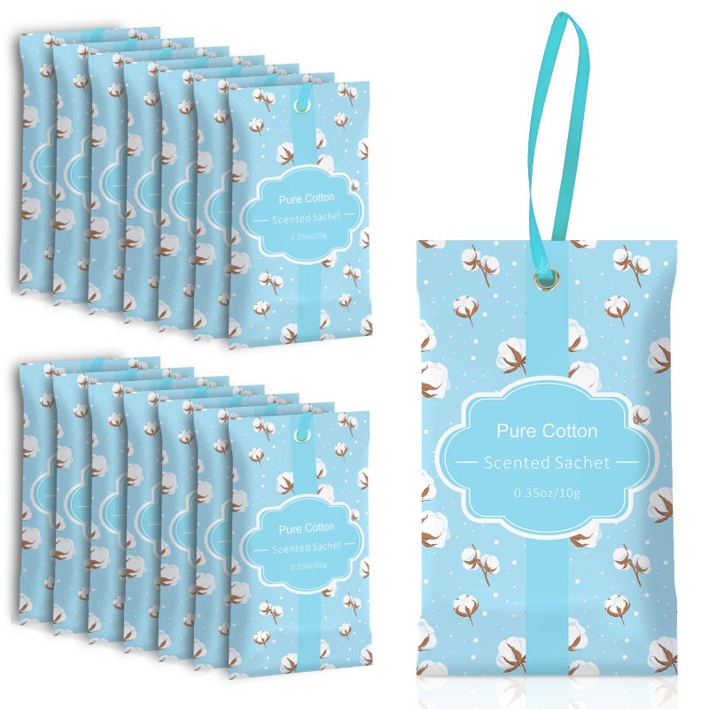 SCENTORINI Cotton Scented Sachets for Home 14 Pack Bags Home Fragrance Sachet