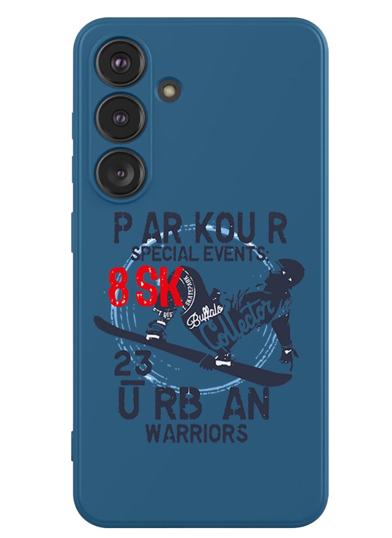 Theodor - Protective Slim Fit Case Liquid Silicone Cover with Full Body Protection Anti-Scratch Shockproof Case For Samsung Galaxy S24 (Blue) - Parkour special events - Image 1