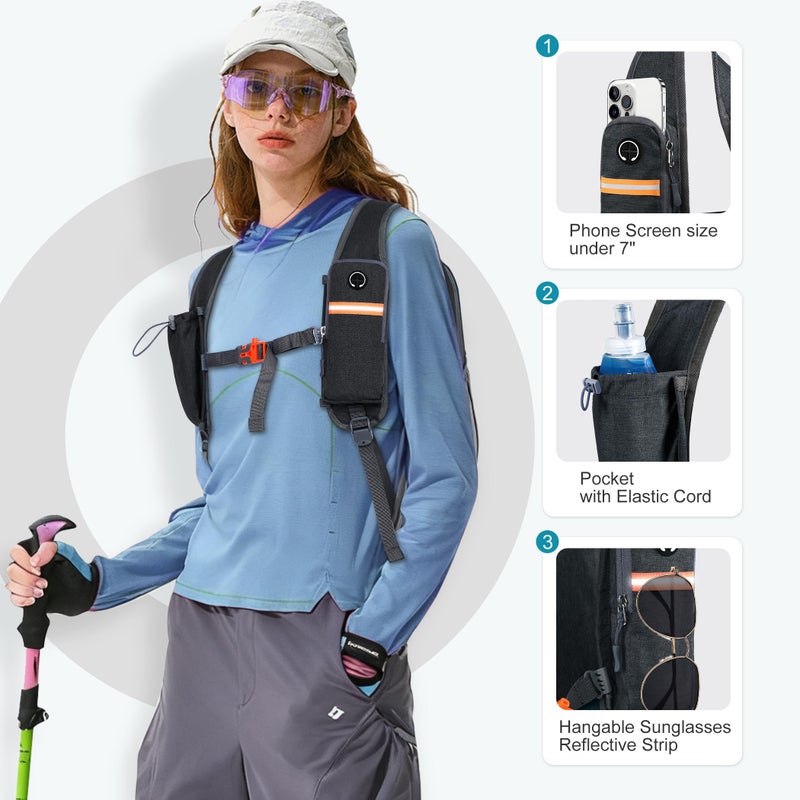 FIORETTO 10L Hiking Backpack for Women Men Mini Packable Backpack Lightweight Small Daypack for Camping Travel Outdoor, Black - Image 2