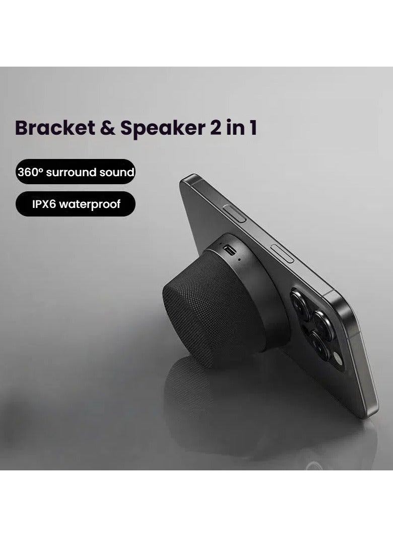 General Smart magnetic bluetooth speaker mobile phone holder mini portable small speaker high-value outdoor listening to songs  - Image 1