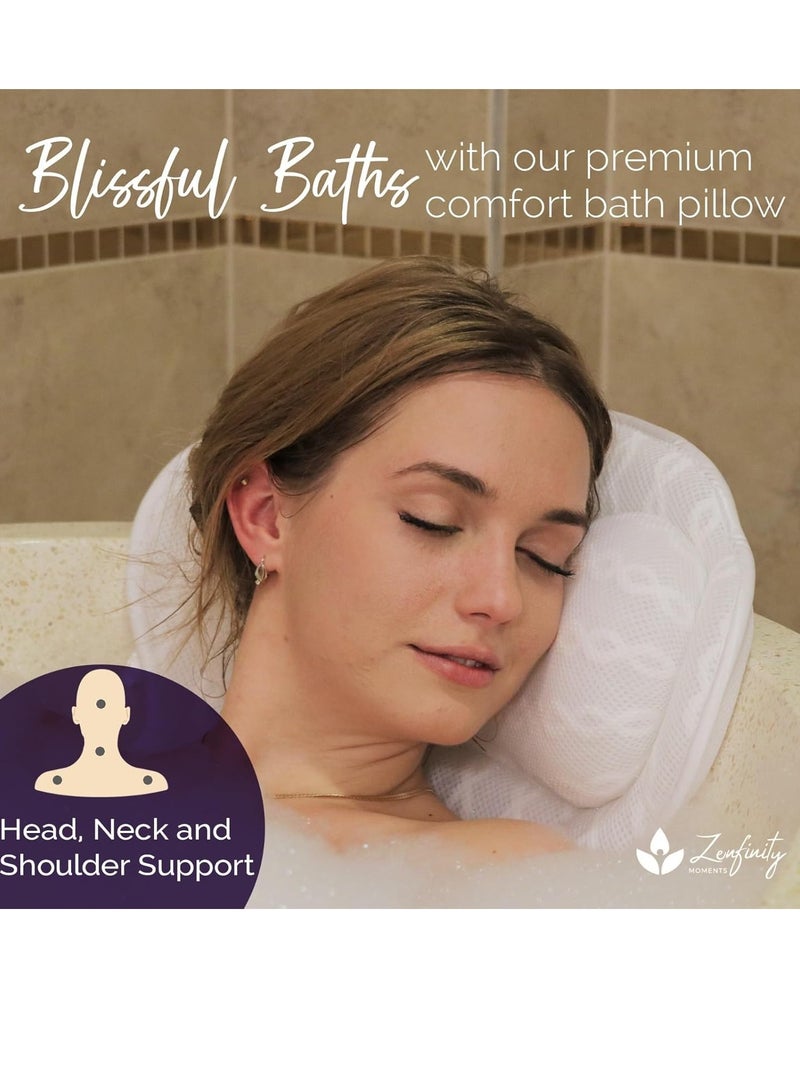 KANDOONA Bath Pillow - Bath Pillows for Tub Neck & Back Support, Luxury Bathtub Pillows for Head & Neck, Soaking, Bubble Bath & Spa, Bathtub Accessories for Women - Gifts for Women,Wife,Girlfriend,Best Friend  - Image 4