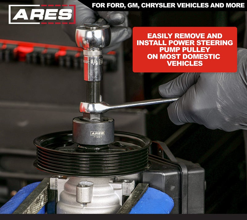 ARES 71001 - Power Steering Pump Pulley Service Set - Releases Power Steering Pulleys from Pump - Fits Pulley Hubs with Diameters of 1 1/8 Inches, 1 1/4 Inches, 1 5/16 Inches, and 1 3/8 Inches - Image 4