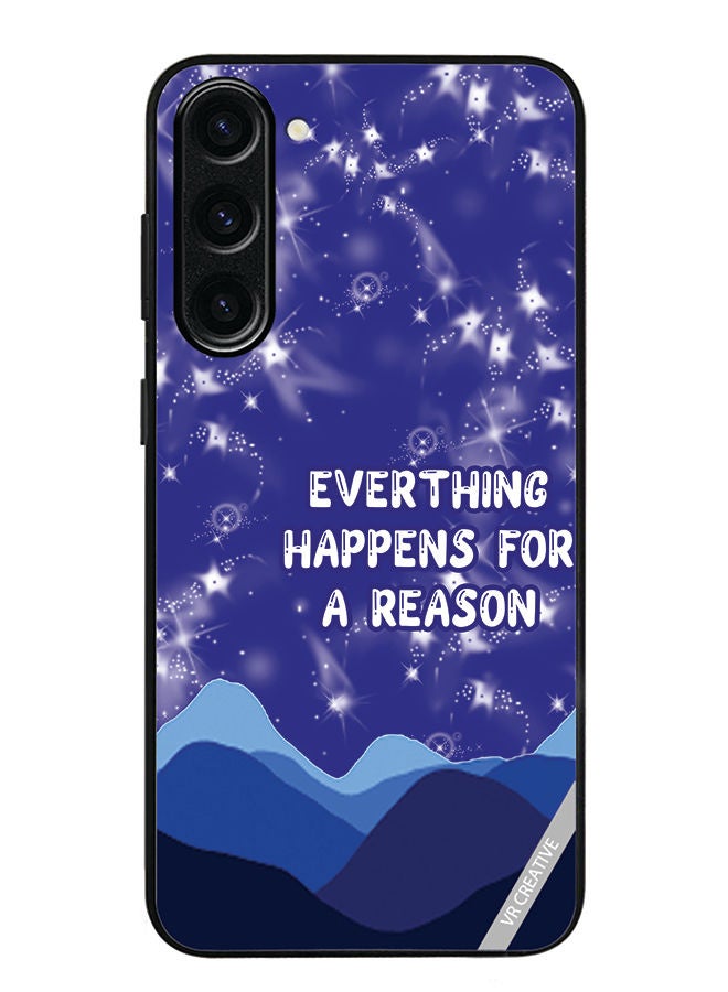 VR CREATIVE Protective Case Cover For Samsung Galaxy S23 Plus Everything Happens For A Reason Design Multicolour - Image 1
