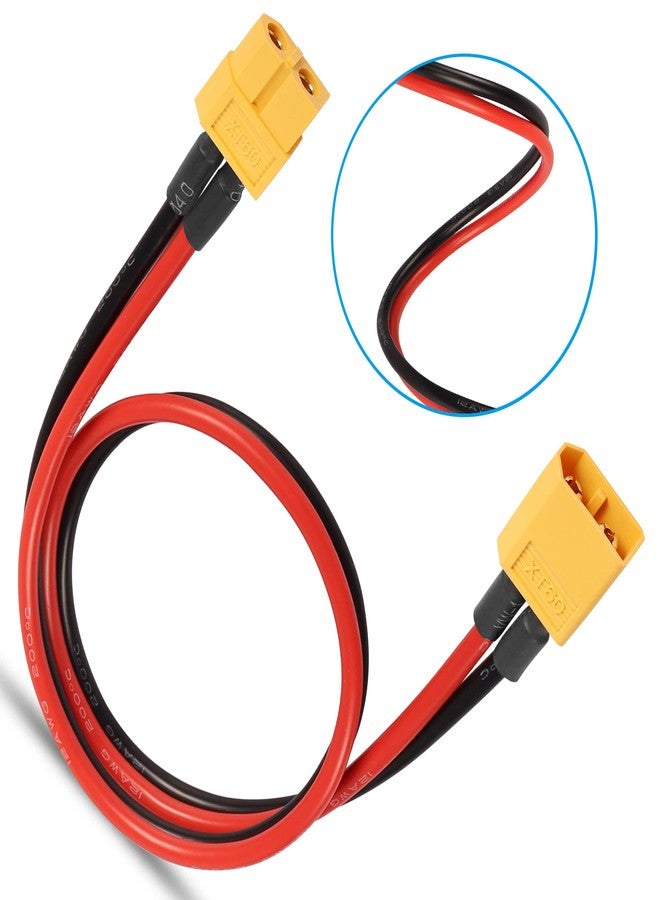 YAODHAOD XT60 Plug Extension Cable 12AWG 50CM Silicone Wire，XT60 Connector for RC Lipo Battery、DIY Spare Part Remote Control Toy Parts（2 PCS） (XT60 Male Female Extension Cable) - Image 5