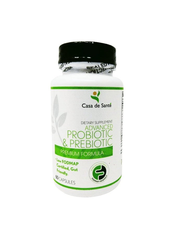 Casa de Sante Digestive Health Probiotic & Prebiotic Supplement Low Fodmap Certified Ibs Ibd & Sibo Dairy Free Vegan Soy & Gluten Free Non Gmo Inulin Free No Gas No Bloating (60 Caps)  - Image 2