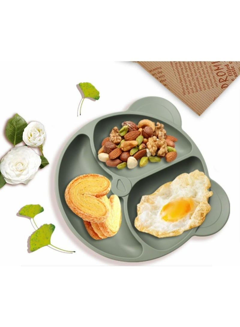 Silicone Baby Feeding Set, Weaning Supplies, Includes Suction Cups, Divided Plates, Adjustable Bib, Baby Utensils, Spoons, Forks, Cup - Image 4