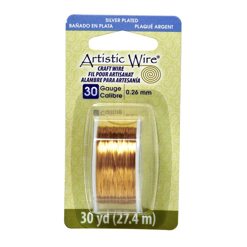 Artistic Wire, 30 Gauge Silver Plated Tarnish Resistant Colored Copper Craft Jewelry Wrapping Wire, Gold Color, 30 yd - Image 5