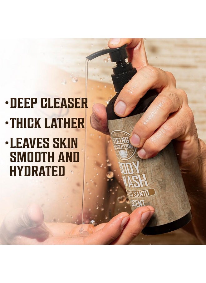Viking Revolution Viking Revolution Palo Santo Body Wash for Mens Shower Gel - Moisturizing Mens Body Wash with Vitamin E and Aloe Vera - Shower Gel Body Wash Men (12 Fl Oz, Pack of 1)  - Image 3