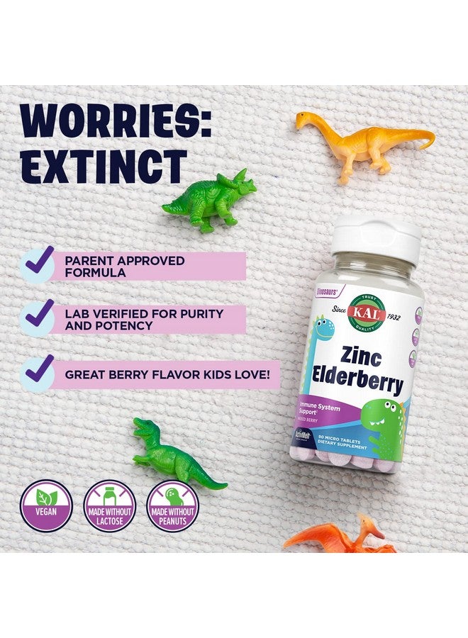 كال كيدز، زنك، توت العليق، ديناصورات، مكمل غذائي لدعم المناعة* للأطفال، يحتوي على توت البلسان، سريع الذوبان، أشكال ديناصورات ممتعة ولذيذة، نباتي، 90 حصة، 90 قرصًا صغيرًا - Image 5