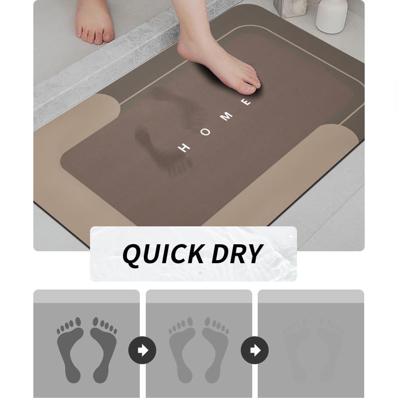 Housego 3PCS Absorbent Bath Mat Magic Rug Sets, Quick Drying Bath Mat Non-Slip Floor Rug Rubber Backed for Bathroom Kitchen Shower Sink (16.9''x23.6''+19.7''x23.6''+19.7''x31.9'', Brown) - Image 3