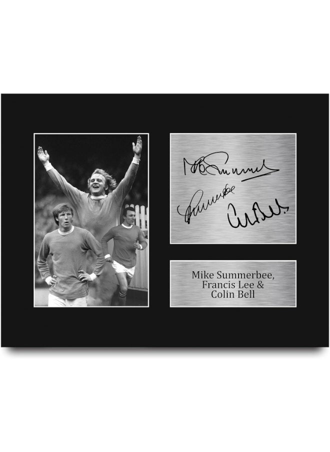 HWC Trading HWC Trading Mike Summerbee, Francis Lee & Colin Bell Manchester City Man City Gifts Printed Signed Autograph Picture for Football Fans and Supporters  - Image 1