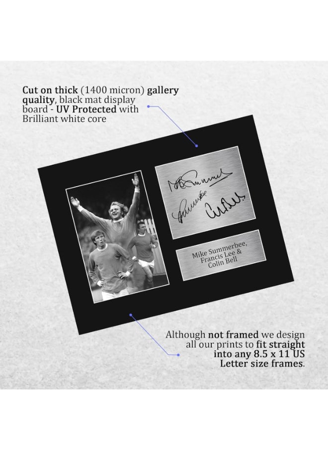 HWC Trading HWC Trading Mike Summerbee, Francis Lee & Colin Bell Manchester City Man City Gifts Printed Signed Autograph Picture for Football Fans and Supporters  - Image 3