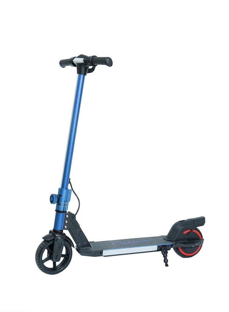 كروني سكوتر كهربائي للأطفال S32 - محرك 130 واط، سرعة 10-16 كم/ساعة، بطارية 21 فولت/2.5 أمبير/ساعة، مدى 5-8 كم، قابل للطي والحمل، إطار من سبائك الألومنيوم، شاشة LED وأضواء، فرامل قدم S32/S31، أزرق - Image 1