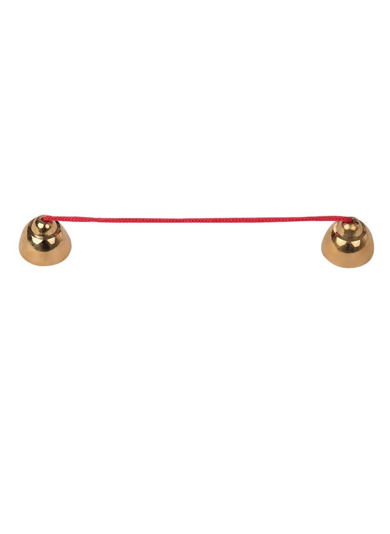 Velaurs 1 Pair Golden Alloy Bell Percussion Knocking Bells Musical Instrument Rhythm Toy Hand Bell Toys  - Image 4