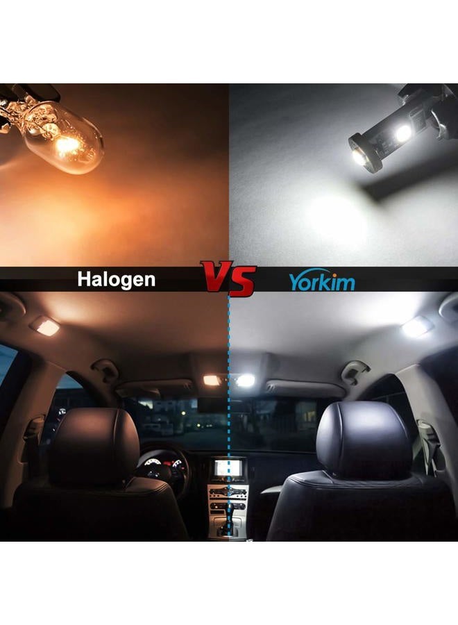 Yorkim 194 Led Bulb Canbus White Error Free 3-SMD 2835 Chipsets, T10 Interior Led For Car Dome Map Door Courtesy License Plate Trunk lights with 194 168 W5W 2825 Sockets Pack of 10 - Image 3