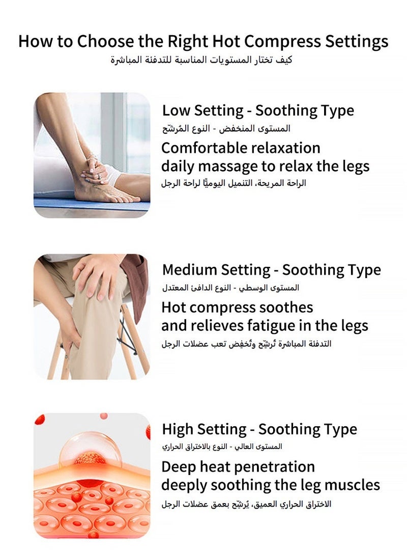 Electric Leg Massager Leg Shaping Wireless Air Compression Heating Calf Massager with 3 Modes for Easy Senior Use - Image 4