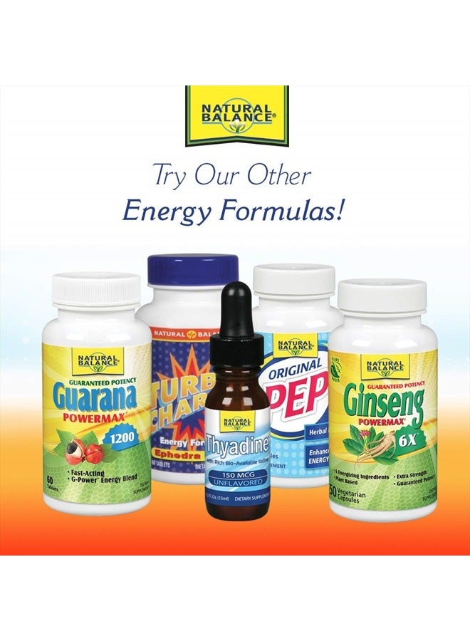 Natural Balance Super Pep | All Day Herbal Energy Supplement | with Eleuthero, Kola Nut, Gotu Kola, B-Vitamins & Chromium | 60 Capsules, 30 Servings - Image 5